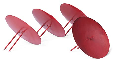 Novaliv 4X Kerzenpick | mit Dorn 11 cm ROT lackiert | Kerzenhalter für Adventskranz Kerzenpin Weihnachtskranz