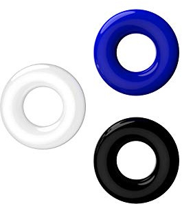 Loving Joy Cock Rings Love Doughnut Penis Cock Ring Set, Multi, 3 Count