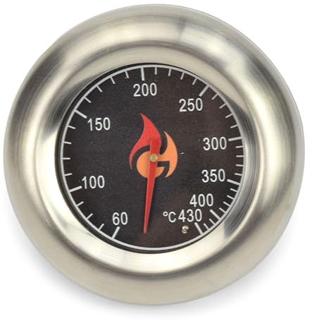 Grillrost.com Premium, termometro per barbecue in acciaio inox, termometro universale per un facile fissaggio a qualsiasi barbecue