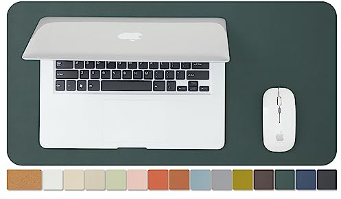 Kompakte Kork Schreibtischunterlage - Kleine doppelseitige Schreibtischauflage für Büro und Zuhause - Als große Mausunterlage und kleine Schreibtischmatten auf Schreibtischen（Dunkelgrün、60cmx30cm）