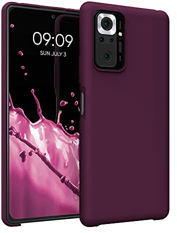 kwmobile Handyhülle für Xiaomi Redmi Note 10 Pro Hülle - Case Silikon - Kabelloses Laden - Schutzhülle Cover in Bordeaux Violett