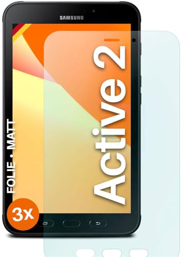 moex® FlexProtect Schutzfolie matt kompatibel mit Samsung Galaxy Tab Active 2 Folie gegen Reflexionen, Anti Reflex Displayschutz, matte Displayfolie, robust und Kratzfest – 3 Stück