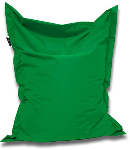 PATCH HOME Orginal Premium Gaming Sitzsack Sitzkissen für In & Outdoor Fertig befüllt in 3 Größen & 27 Farben 145 x 100cm Grün