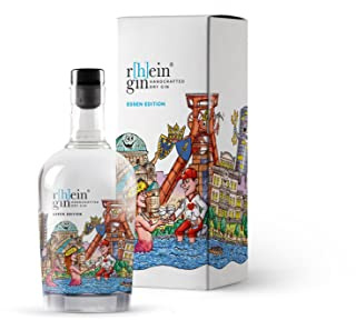 Rheingin Essen Edition | mit hochwertiger Geschenkverpackung, Souvenir, Ruhrgebiet, Ruhrpott | Geschenk Weihnachten, Skyline, Bar | 500ml Einzelflasche | 46% Vol. | Geschenkidee für Essen Liebhaber