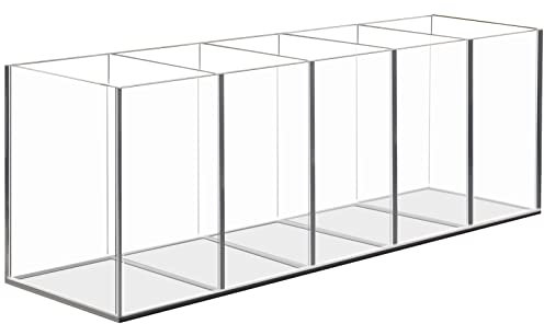 Uquelic Acryl Stifthalter - Klarer Bleistifthalter Schreibtisch Organizer Make-Up Pinselhalter Stifttopf Organizer für Büro, Schule, Haushaltsbedarf (28,2 x 7,6 x 9,5 CM)