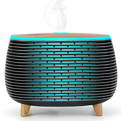 Diffuserlove Difusor Aceites Esenciales Humidificador de Aromas 400ML Essential Oil Diffuser Aromaterapia Difusor con 7 Luces de Color Modo de Niebla Intermitente y Apagado Automático