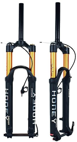 Kcolic 26/27,5/29 Fahrrad Federgabel, 34 Mm Standrohre, Gewindelose Konische Gabelwelle, 120 Mm Federweg, MTB Luftgabel, Dämpfung, Zugstufeneinstellung B,26