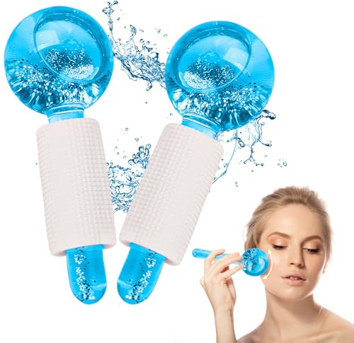 APOMOONS Set di 2 sfere rinfrescanti per il viso, per occhi e collo, per tonificare la pelle, ridurre il gonfiore, le occhiaie migliorano la circolazione sanguigna (blu)