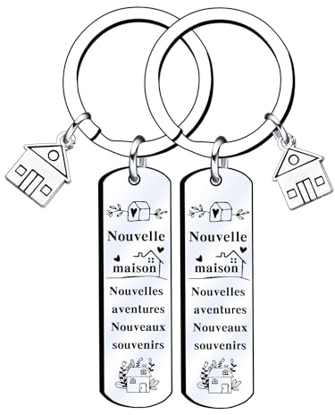 XQXQXZ 2ps Porte-Clés Maison Cadeau Couple Porte-Clés Maison Cadeau Cremaillere, Porte Clé Couple comme Cadeaux Couple Original