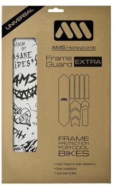 All Mountain Style Protezione aggiuntiva per telaio della bicicletta, vestibilità universale, set da 10 pezzi per tubo obliquo, fodero della catena e usura dei cavi, PVC a nido d'ape ad alto impatto