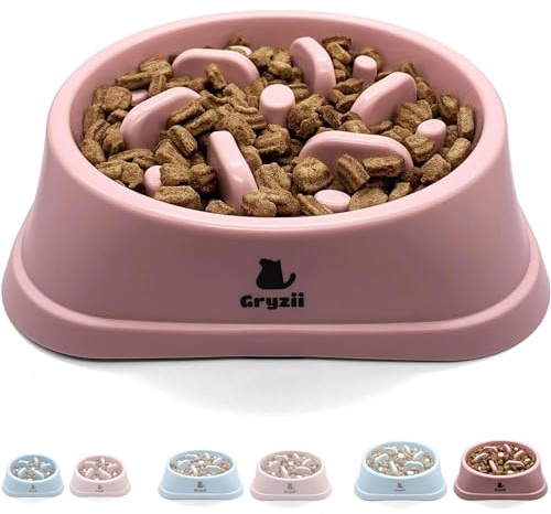 Antischlingnapf Hunde groß | Langsam und gesund Futterung, Slow Feeder Napf, Verdauungsfördernd, Anti-Erbrechen Schlingnapf, Rutschfest Standfuß, Hundenapf, Für große und XXL Hunde (Rosa, Großer Hund)