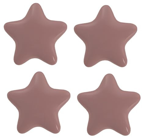 Clayre & Eef Türknauf 4er Set Stern Ø 4 cm Rosa Keramik Möbelknopf