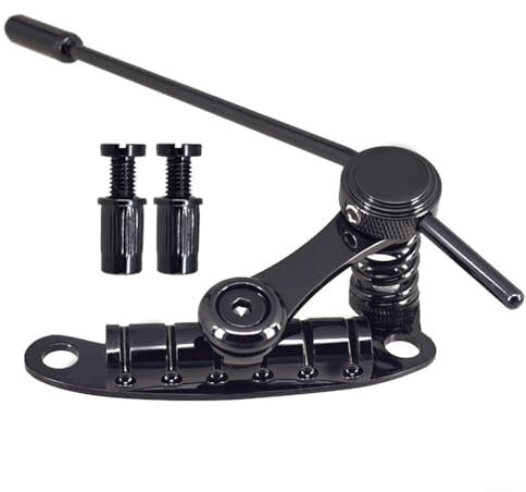 RANRAO All in Chrome Bridge Stop Bar Saitenhalter Tremolo Kit für LP für SG Gitarren (schwarz), KD3J86671UQP1P4ME3QFM116W