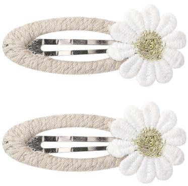 HDKEAN 2 Stück Stoff-Haarspangen, Kinder-Haarschmuck, Blumen-Haarspangen, Kinderhaar-Haarspangen, leicht, für kleine Mädchen, durchsichtig