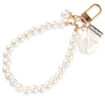 Pärltelefon Berlock, Pärlstav Telefonarmband Anti-Lost Mobiltelefonsnodd Shell Pearl Telefonarmband Söt Telefonarmbandsnyckelring Handväska Ryggsäck Hängen för Kvinnor Flickor Present