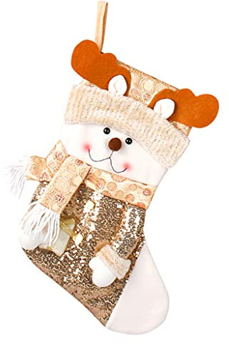 YIGZYCN Weihnachtsstrümpfe Großer Weihnachtsstrumpf Dekoration 50 8 cm Pailletten Weihnachtsmann Schneemann Rentier Strumpf Für Heimdekoration