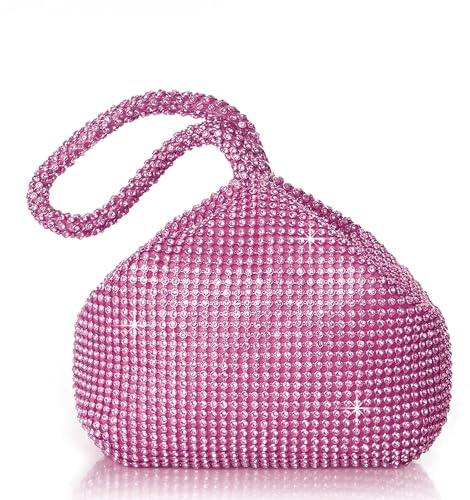 BABEYOND Pochette Donna Argento Strass Clutch Cerimonia Borsetta da Sera Elegante Borsa per Matrimonio Party Sposa