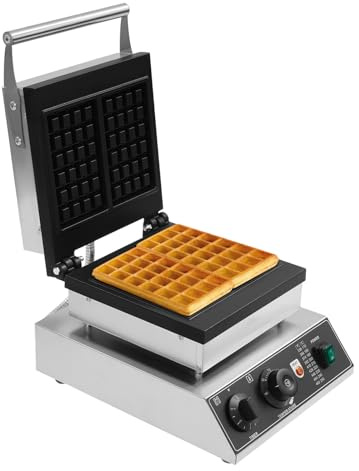 2000W Elektrische Waffeleisen, 2-Gitter Kommerzieller Waffelbereiter, 220V Profi Kommerzielle Muffin Maker Rechteckig Antihaft mit Antihaftbeschichtung für Bäckereien Restaurants, 50-300 °C