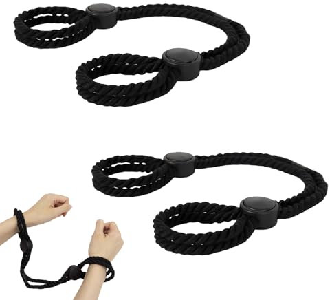 BDSM Sex Bondage,2 Stücks Bondage Seil Set,Einstellbares Handschellen für Sexspiele,Bondageset Fessel Set Anfänger,Bondage Tape,Sex Handschellen,Fesseln und Bondage Rope für Handgelenke und Knöchel