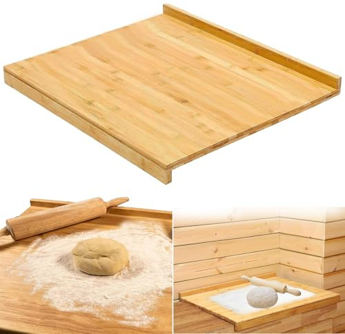 YYRZZ Planche à pâtisserie réversible en bambou, 50 x 41 cm, pour rouler et découper la pâte
