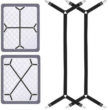 hzbaiyi 2 Stück Bettlakenklammern, dreieckig, verstellbar, elastische Bettlakenspanner, Clips, Matratzenbezug-Clips für Bettwäsche, Matratzenbezüge, Bettlaken, Sofakissen (schwarz)