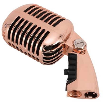 Microfono retrò Classico Dinamico Vintage per KTV Performance Stage Studio (Oro rosa)