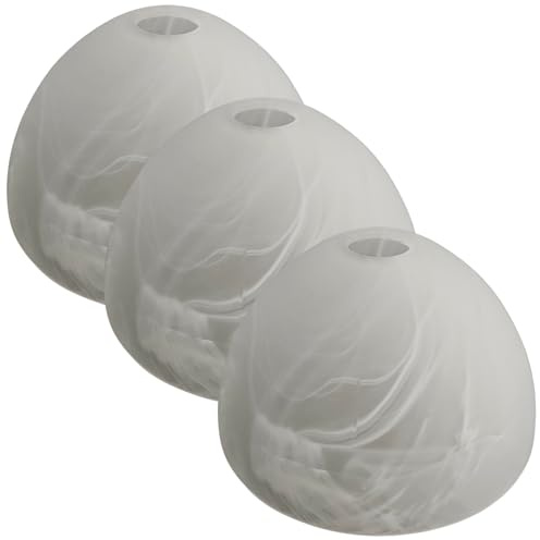 3 Stück Lampenschirm Ø 17 cm für Tischlampe Stehlampe Lampenschirm E14 Durchmesser Glaslampenschirm für Hängelampe, Pendelleuchte Glas Ersatz Ersatzglas E14 Lamp Shade