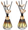 2PCS 60ML/2oz Diamond Shaped Glass Diffuser Bottles DIY Essential Oil Fragrance Replacement Diffuser Set with Rubber Plug and Gold Lid Aromatherapy Storage Containers for Home Office