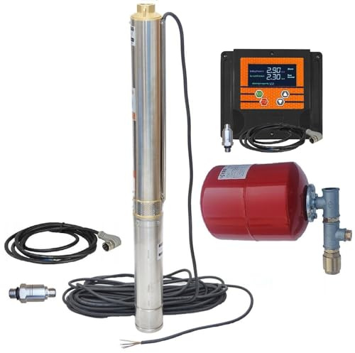 PAG Turbo GmbH® - 4 Tiefbrunnenpumpe 400V - 13,5bar - 5640L/h + Pumpen Inverter intelligente Pumpensteuerung für konstanten Wasserdruck