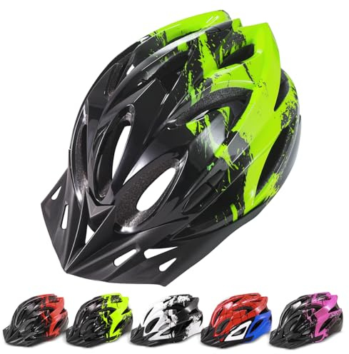 Kids Bike Helmet for Boys & Girls 3-8 Years, Adjustable Lightweight Helmet with 18 Vents, Toddler Child Multi-Sport Safety Certified Helmet for Bicycle, Scooter, Skateboarding 48-55CM S Green