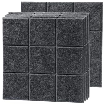 Panneau Acoustique 6/12pcs Self Adhesive Acoustic Panels Board Sound Absorbing Insulation Proof Wall Home Studio Foam(Dark Gray,6pcs)