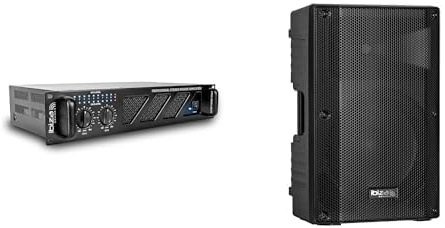 IBIZA - Bundle - AMP1000-MKII - Amplificateur de sonorisateur professionnel de 2x800W avec entrées RCA” + XTK12-MKII - Enceinte SONO Passive 12”/30 cm - Tweeter 25mm à compression