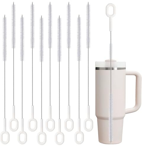 GGXZHT Strohhalm Reinigungsbürste,10 Stück 30cm/10 cm Nylondrahtborsten Flaschenbürste Dünn für Reagenzgläser Reinigen Teekanne Düse Trinken Strohhalme