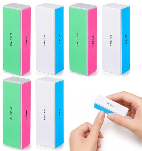 6 Stück Nagelpolierblock,Nagelpflegefeile,Nagelfeilen Block,4-Wege-Nagelpolierer für Nägel,Professionelle Nagelpoliererblöcke,Buffer für nägel,Nail Buffer für Gelnägel, waschbare Nagelfeilen