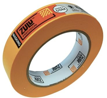 Zulu Precision Yellow Masking Tape for Painters 25mm x 50m - Multi Surface Adhesive Painters Tape - Waterproof, UV Resistant, Indoor & Outdoor - Up to 6mth Removal | (1 Pack)