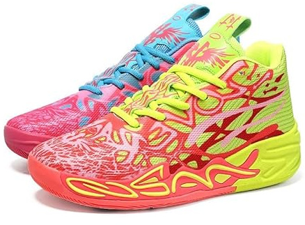Scarpe da Basket Alte Uomo con Mesh Traspirante, Antiscivolo, Scarpe Sportive for Il Tempo Libero alla Moda Scarpe da Passeggiata(Yellow Blue,40 EU)