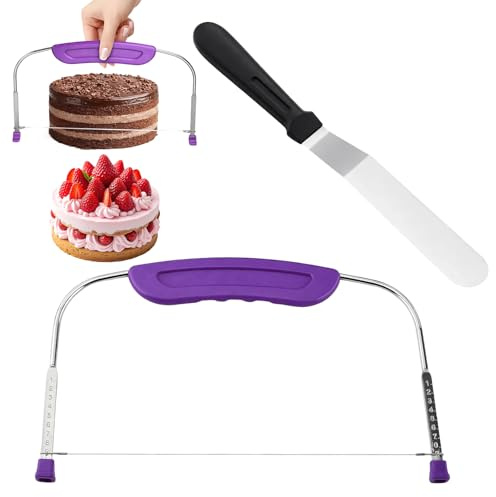 YTLSDHF Cake Leveler Tools, Professional Cake Slicer and Leveller, 27cm Stainless Steel Cake Cutter with 6 Inch Spatula, for Precision Baking and Cake Decorating
