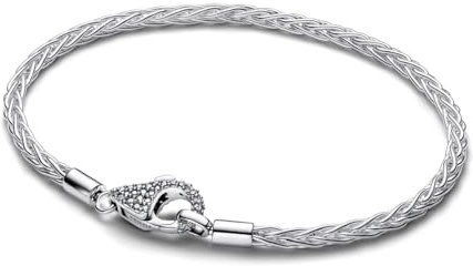 PANDORA Damenarmband Silber Fuchsschwanz mit Pavé-Verschluss 594462C01