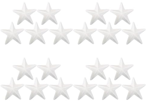 BUTIFULSIC 20 Pezzi Stelline Decorative Natalizie in Schiuma Bianca a Forma di Stella, Facili da Maneggiare e Conservare, per Decorare L'Albero di Natale e Altri Eventi