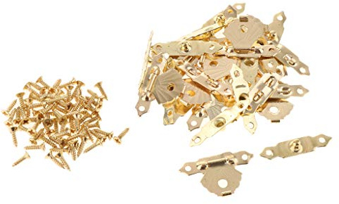 LOVIVER 12pcs Kleine Scharniere, Latch Hasp Für Holz Schmuckschatulle, Mini, Gelb