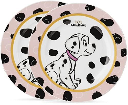 Egan Set 2 Teller aus Porzellan, Rosa, 19 cm, 101 Disney, 227004