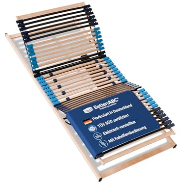BettenABC - Elektro 7-Zonen-Lattenrost Move - 100x200cm - Elektrische Kopf- & Fußteilverstellung - für alle Matratzen geeignet - 5-fache Härtegradverstellung - Fertig montiert & Speditionslieferung