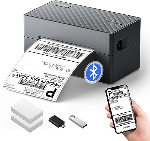 PEDOOLO Label Printer, 4x6 Shipping Label Thermal Printer for Packages, Bluetooth Conection and Compatible with Android, iPhone, Windows, Mac, Chromebook, Amazon, UPS, USPS, FedEx, Shopify