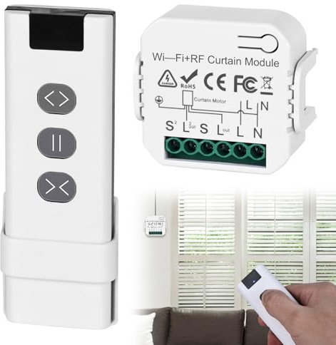 Leikurvo Tuya WiFi Smart Relè Modulo, interruttore radio RF433MHZ, composto da telecomando RF + modulo ricevitore, interruttore per tapparelle elettriche