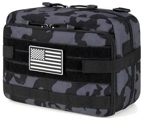 Jueachy Molle Tasche, Doppelte Schicht Taktische Tasche EDC Molle Pouch Große Molle Zubehör Admin Tasche Erste Hilfe Taktische Hüfttaschen Gürteltasche Reiseapotheke Tasche für Camping Wandern