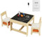 VEVOR 1 Mesa Infantil + 2 Sillas de 610x610x483 mm y 290x300x530 mm Conjunto de Muebles Infantiles con Caja de Almacenamiento Bandeja de Doble Cara para Estudiar Comer Jugar Leer Habitación Infantil