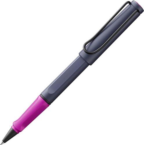 Lamy safari pink cliff Tintenroller – zeitlos klassischer Stift mit ergonomischem Griff & Strichbreite M - Gehäuse aus robustem ASA-Kunststoff – mit Tintenrollermine M 63 in schwarz