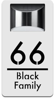 Targhetta con numero civico a energia solare, personalizzabile, con luce solare, tagliata al laser, per porta e indirizzo, personalizzabile con nome della strada, moderna, bianca, per casa, ufficio,