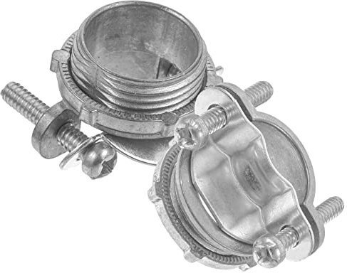 Metal Conduit Cable Connector Clamp 3/4 Inch 2 Pieces Silver