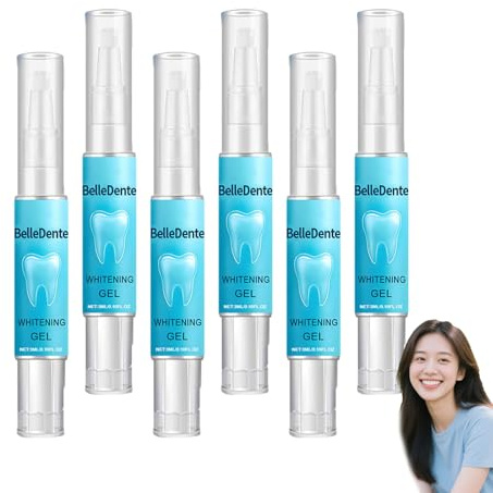 Gel sbiancante per denti, dentifricio sbiancante quotidiano e polvere sbiancante per denti, smacchiatore dentale, penne sbiancanti rapide ed efficaci, gel essence per la rimozione delle macchie (6 PCS